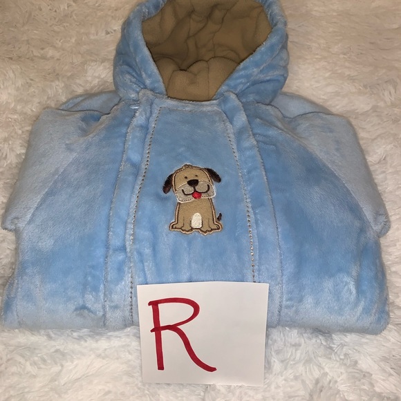 Carter's baby blue cozy/ snow suit/ bunting bag. SZ 0/6 Months - Picture 8 of 9